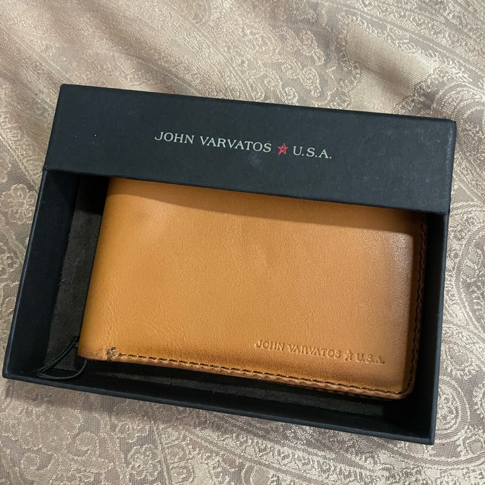 John Varvatos Unlined Leather Tan Billfold